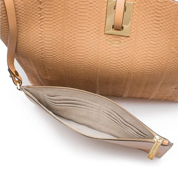 Michael Kors Collection Snake Skin Python Peanut Tote Bag - Picture 3 of 16